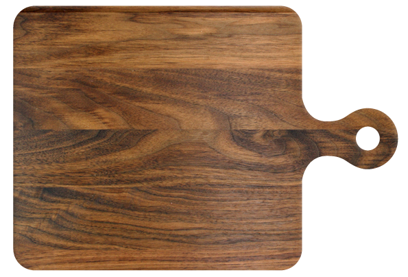 Cutting board with rounded handle