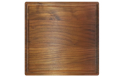 Square wood cutting board with juice groove