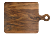 Walnut cutting board with rounded handle